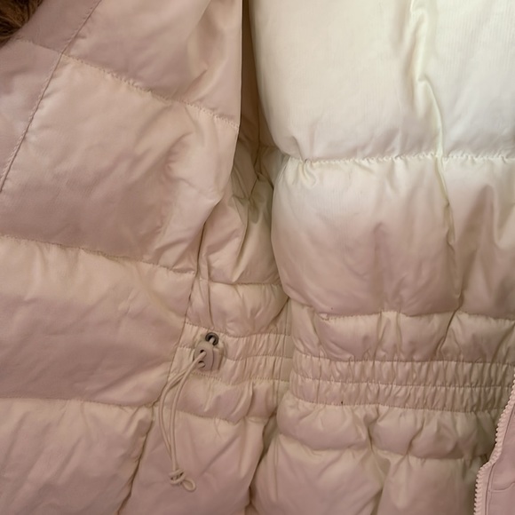 White Puffer Jacket with Faux Fur Collar - Picture 4 of 8